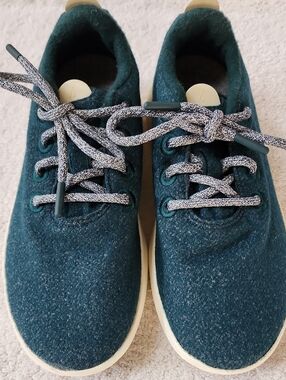 allbirds Teal Blue Women's Wool Running Sneakers Size 8 Preowned